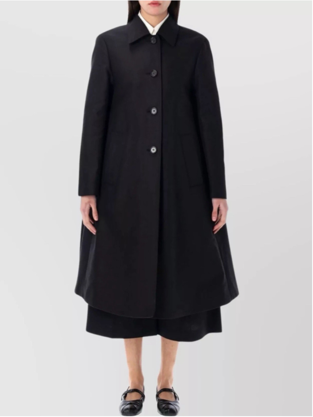 $2500 MARNI Cotton Cady Single Breasted Duster Coat Size IT 40 US 4 Oversized
